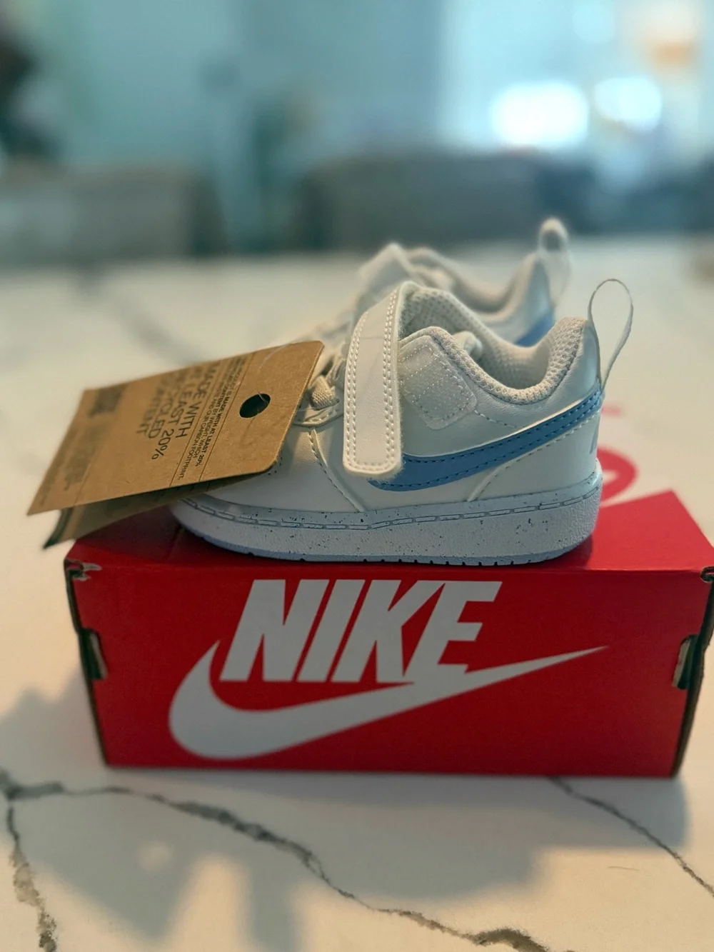 Nike Court Borough Low Recraft TD 4C White Blue Toddler Sneakers NWT DV5458-103